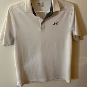 Under Armour, heat gear, short sleeve, collared golf polo, shirt, men’s L,white